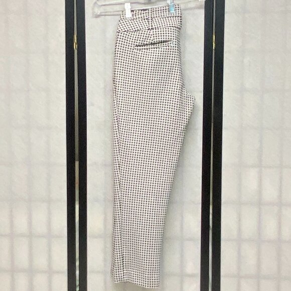 Candie's Marilyn Wide Waistband Stretch Check Skinny Ankle Pants Black & White 7 - Picture 6 of 13